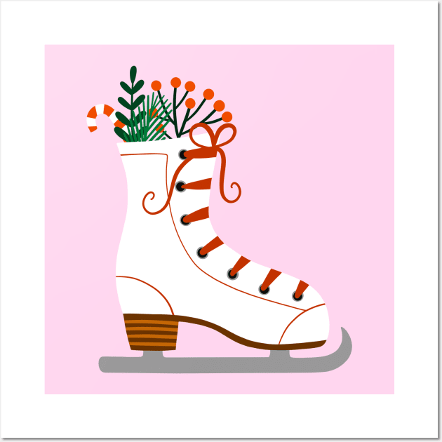 Ice Skate & Greenery Wall Art by Sam Pernoski